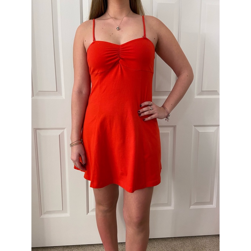Red mini dress with removable straps